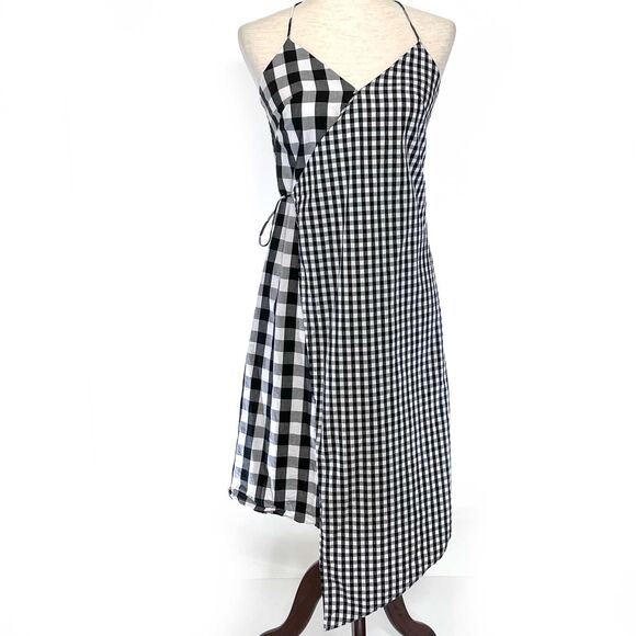 BP Junior Small Buffalo Check Wrap Dress - Picture 1 of 6